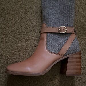 Sam Edelman Brown and Gray Heeled Boots